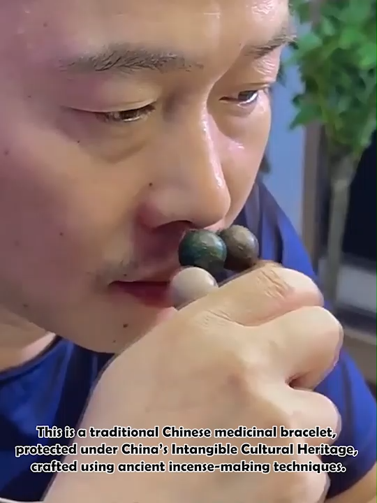 China's Intangible Cultural Heritage Five-sided Incense Bead Bracelet (Amulet)