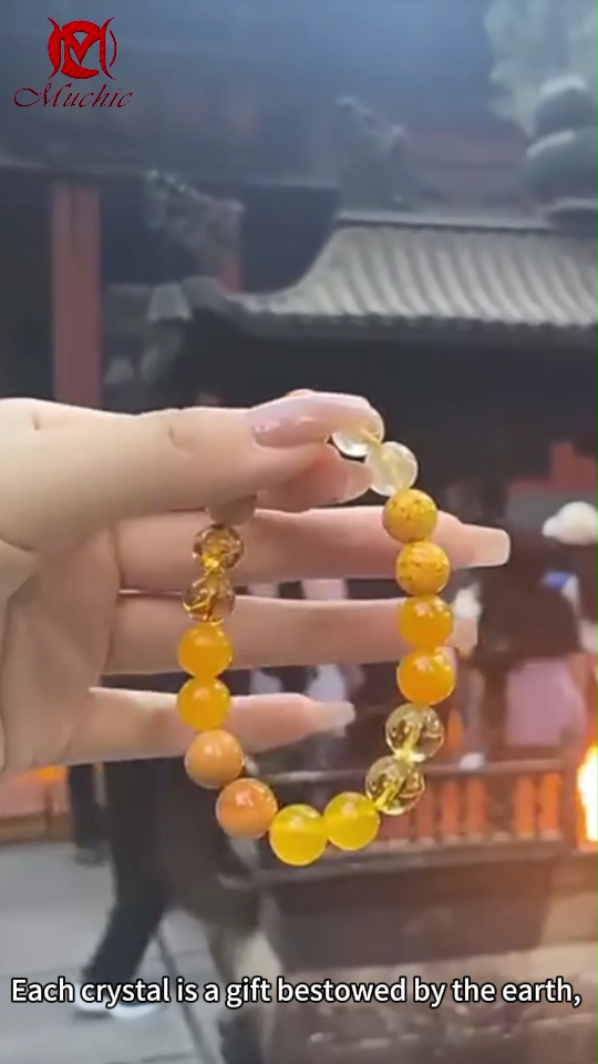 Natural crystal stone bracelet for fortune and luck Five Elements gold, water, fire, earth, water and wood bracelet for men and women