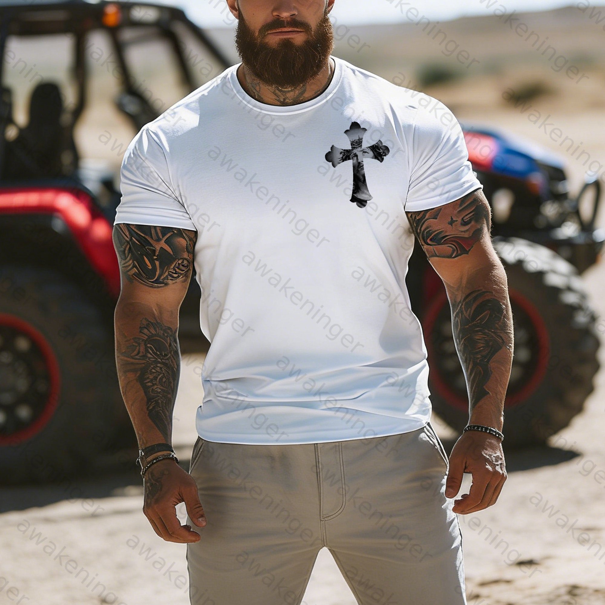 Men's Jesus Christian Holy Cross T-Shirt