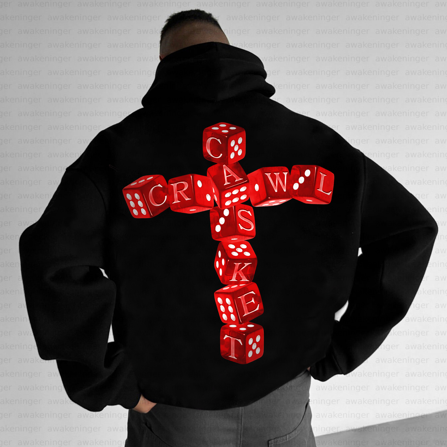 Unisex streetwear patterned retro hoodie