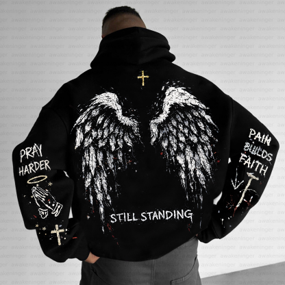 Unisex streetwear patterned retro hoodie