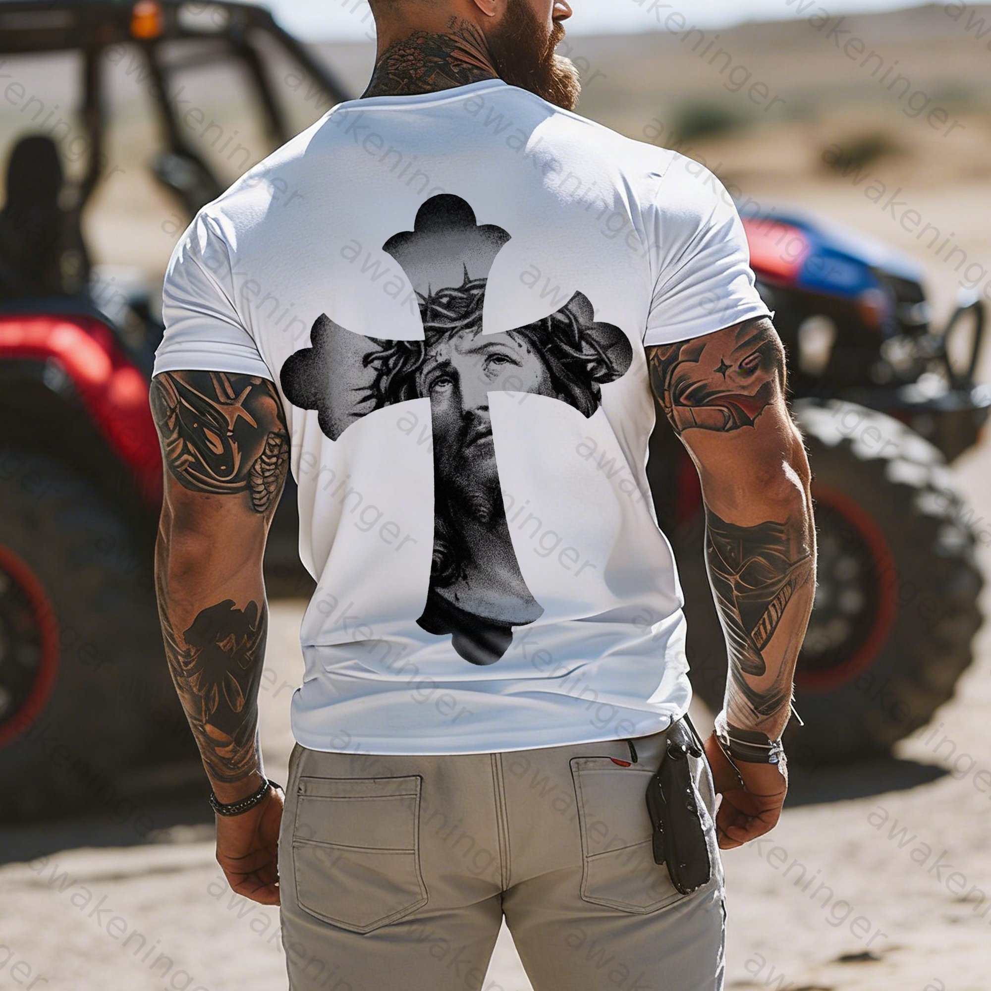 Men's Jesus Christian Holy Cross T-Shirt