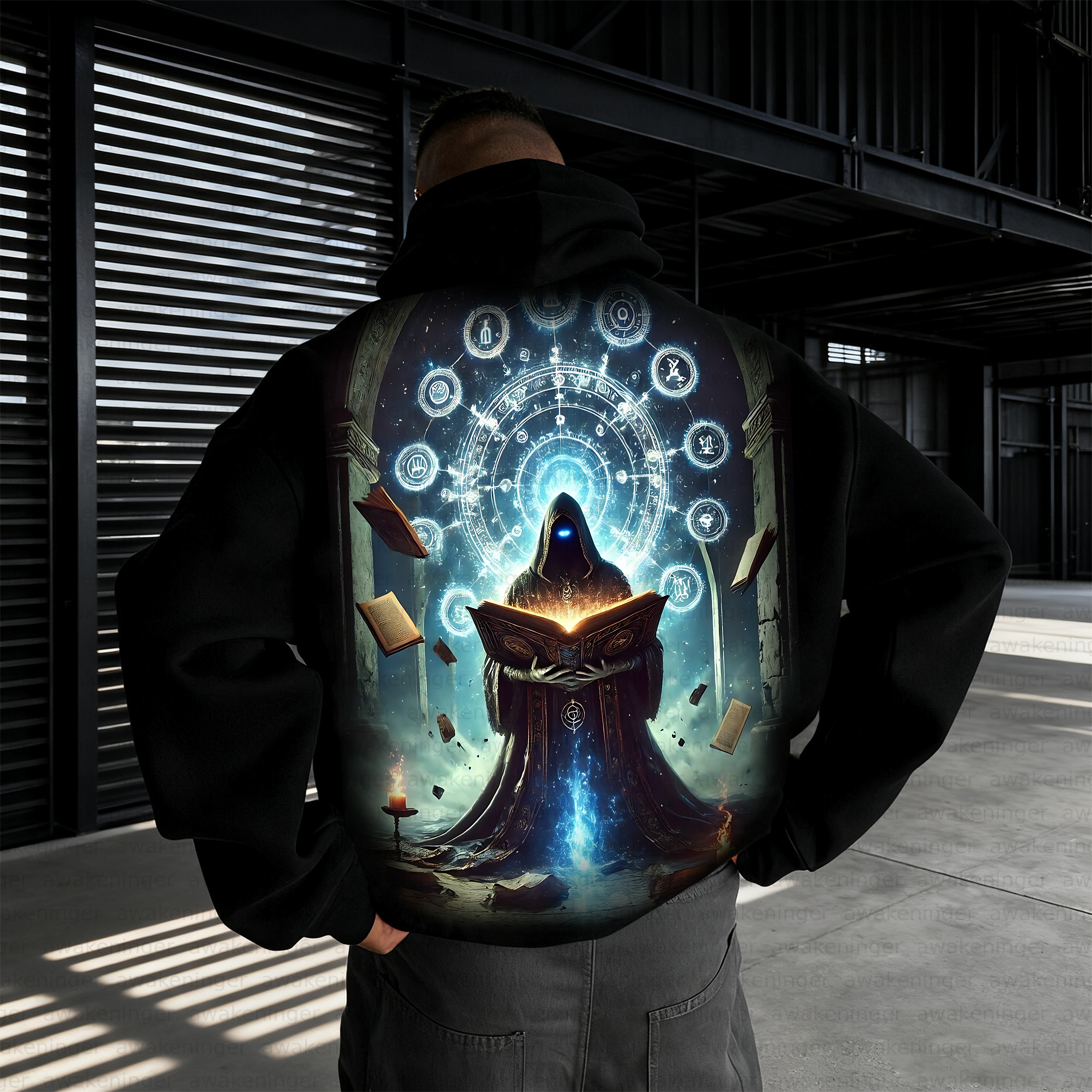 Seek Soul Print patterned retro hoodie