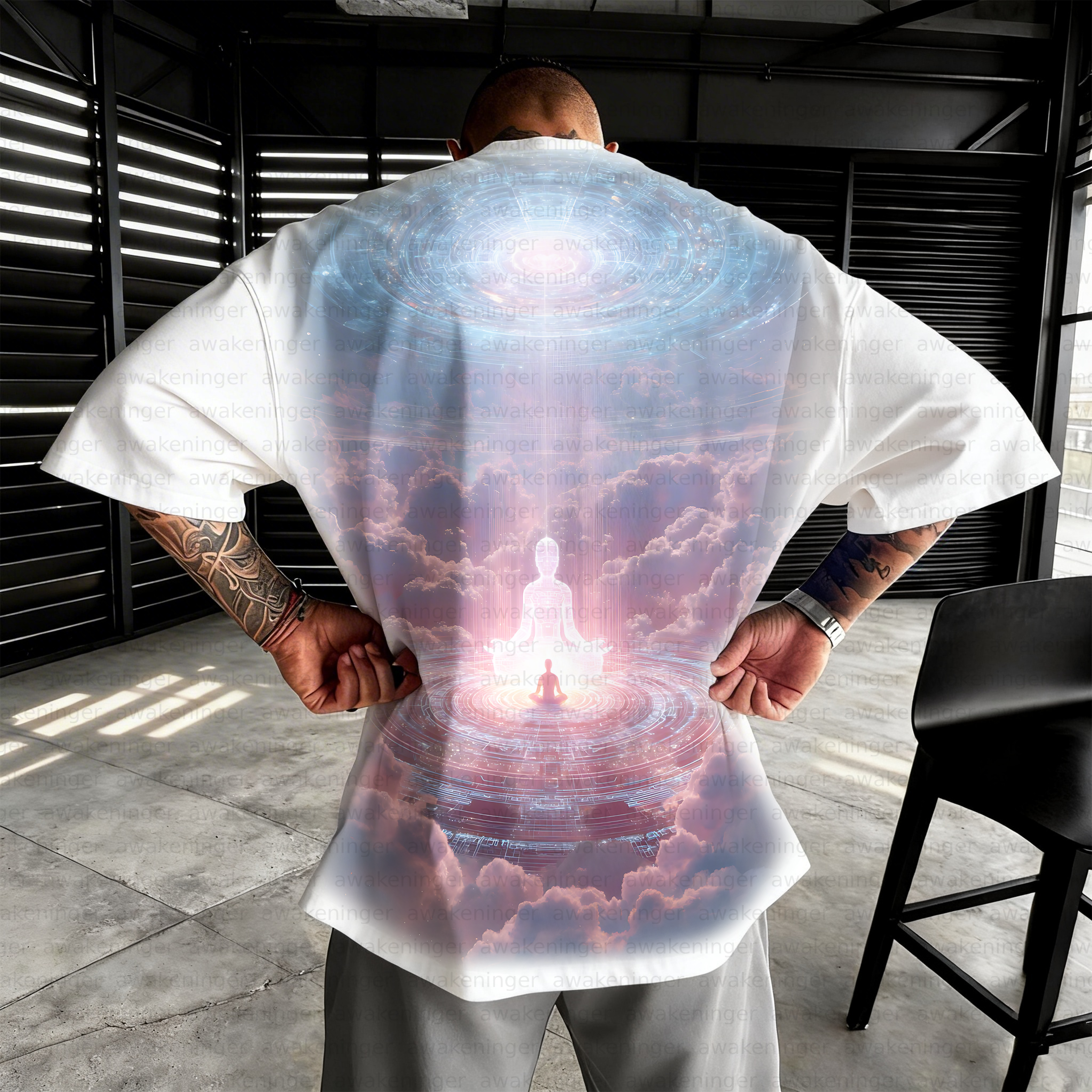 Unisex streetwear patterned retro T-Shirt