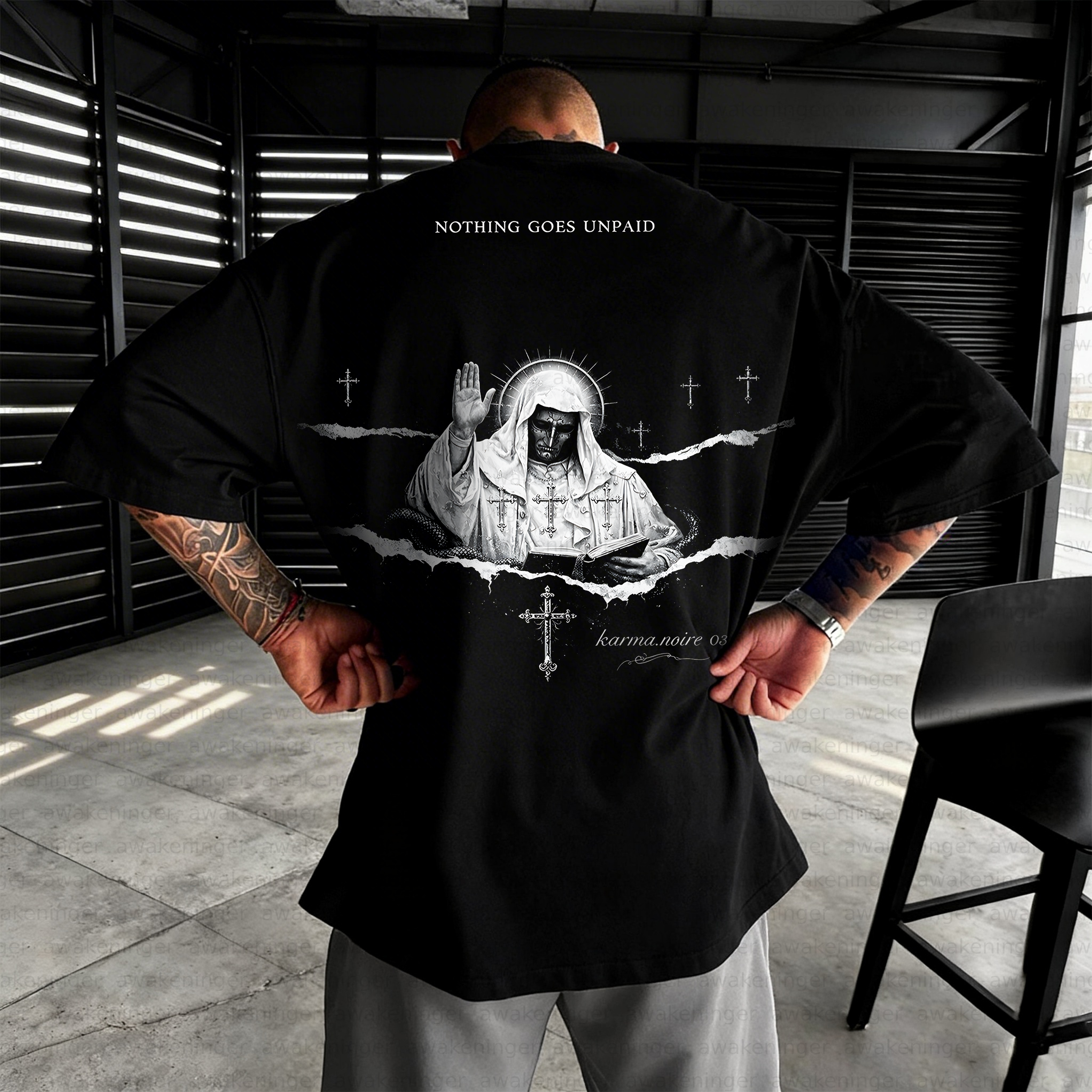 Forgiven by Christ Basic Tee Jesus Print patterned retro T-Shirt