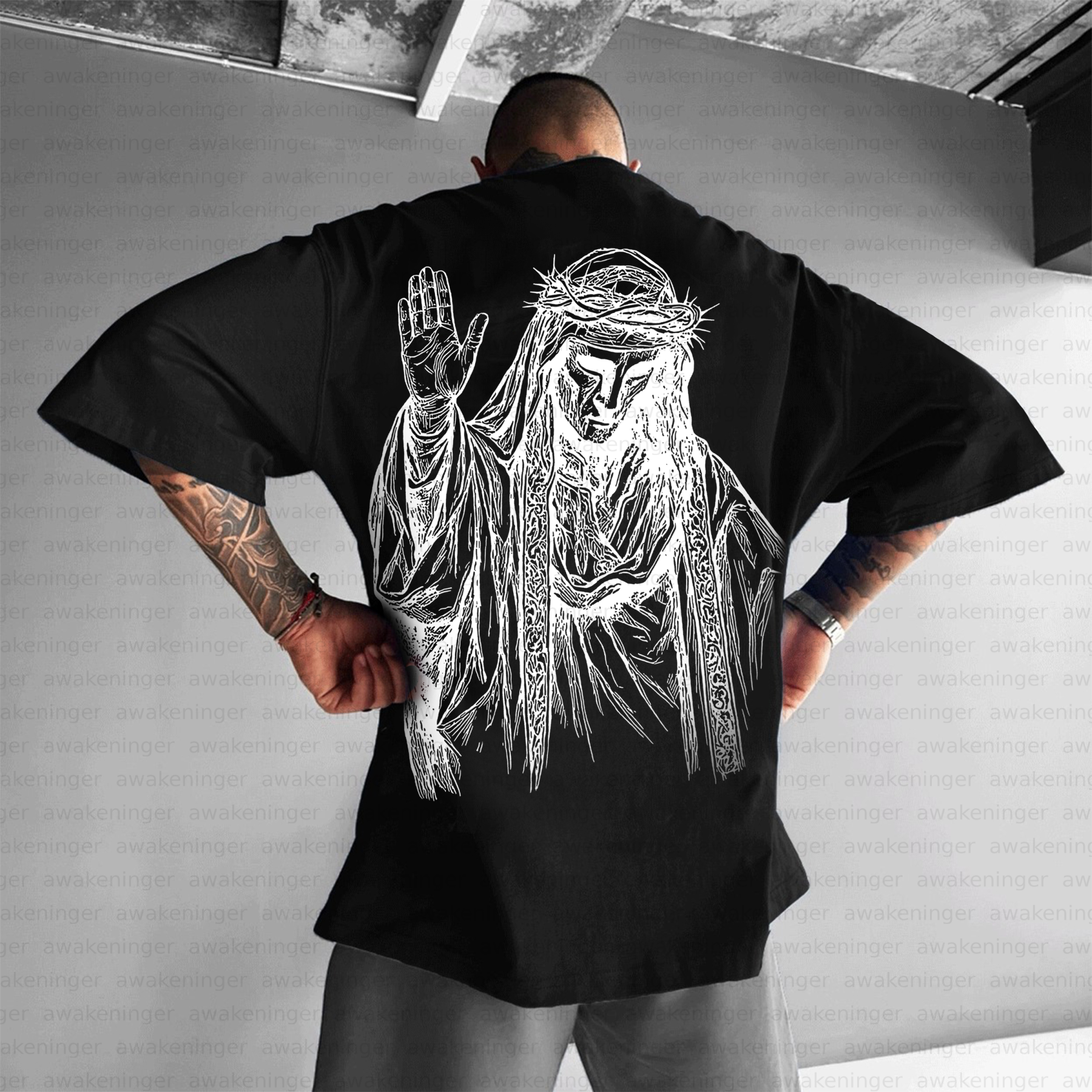 Unisex streetwear patterned retro T-Shirt