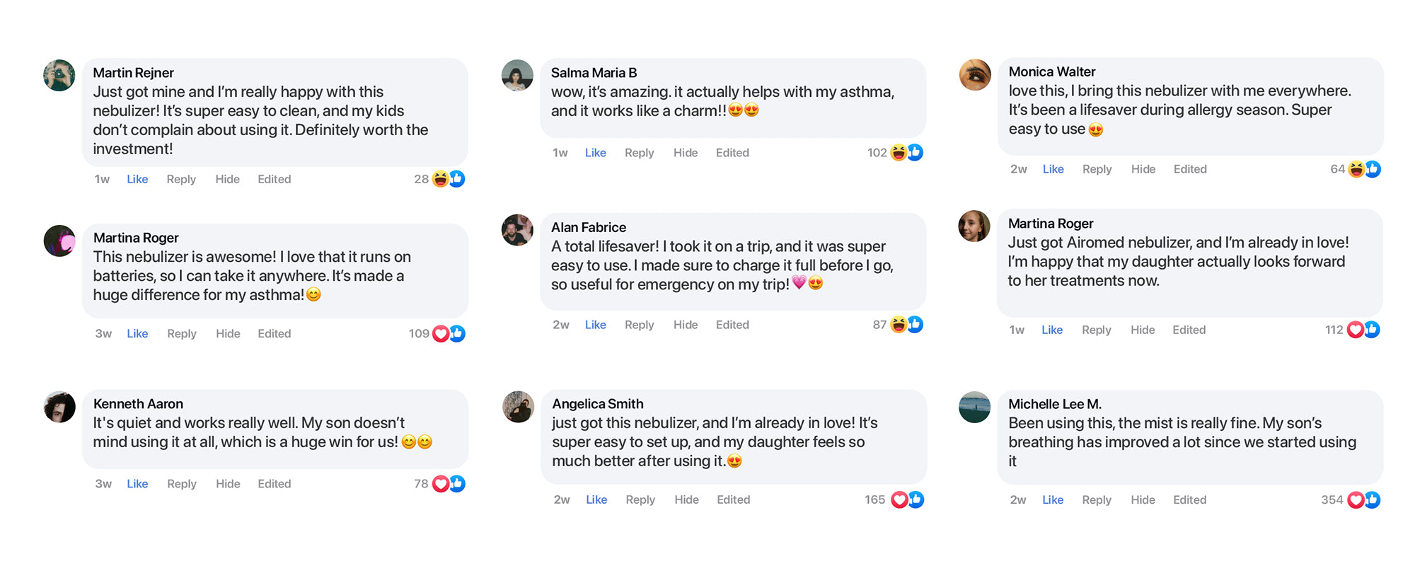 Customer testimonials