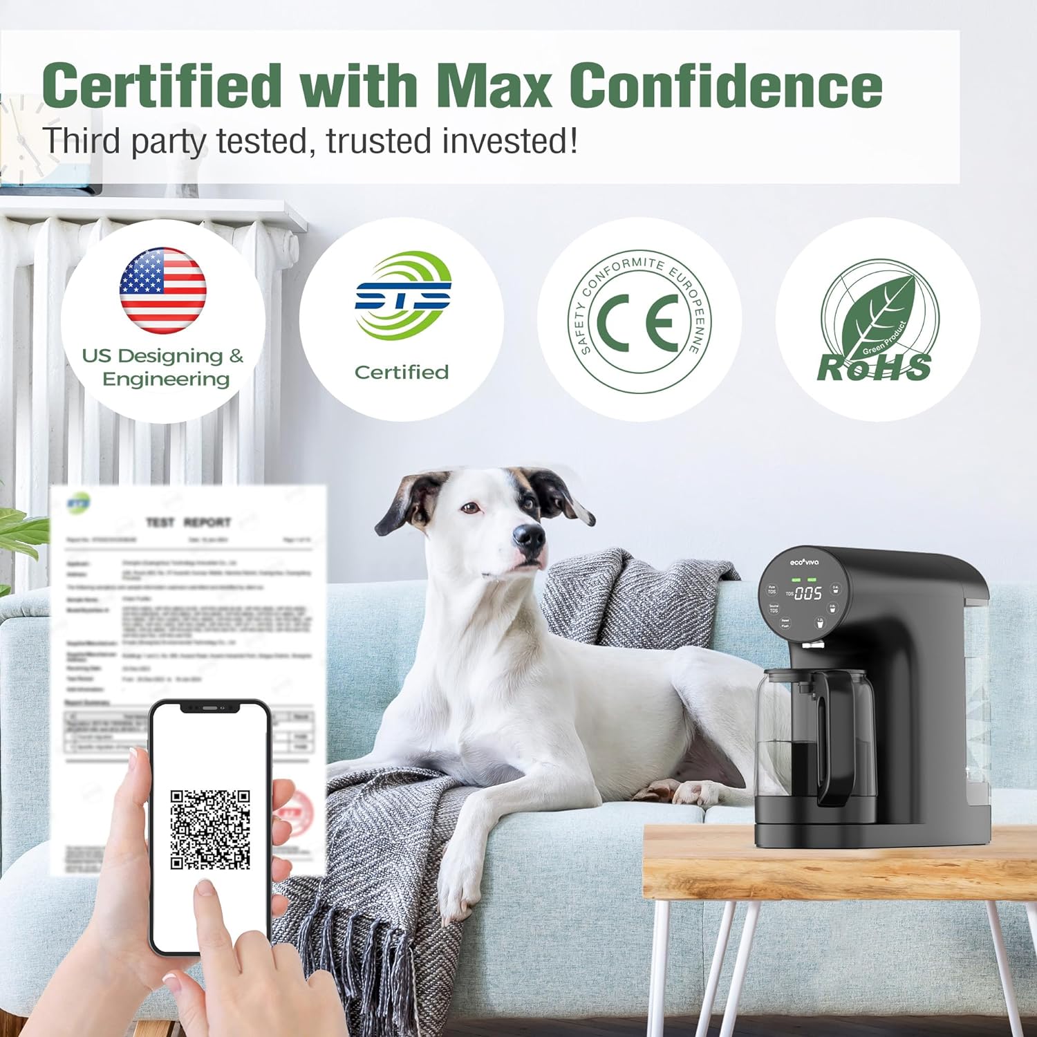 Countertop Reverse Osmosis System 6-Stage No Installation Desktop Portable Water Purifier EU