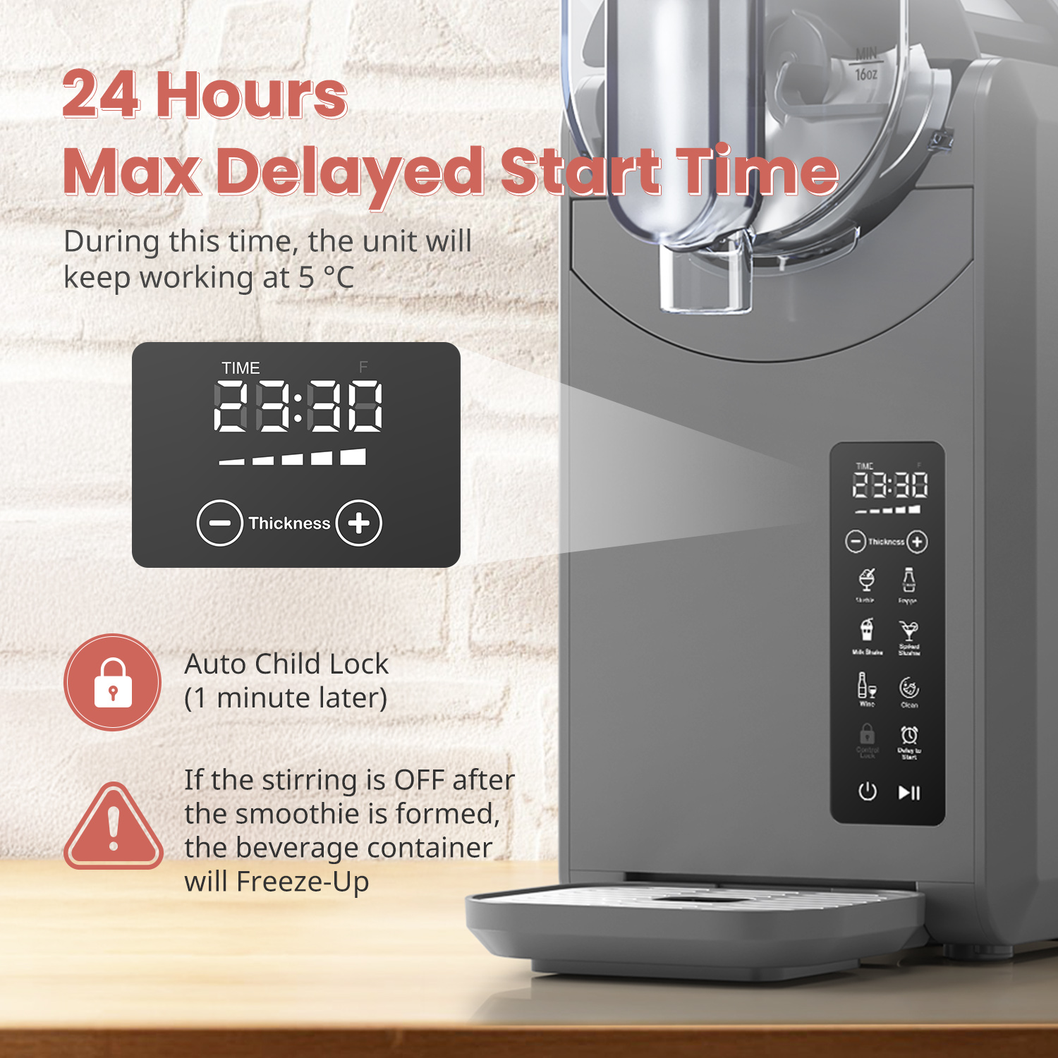 Slushie Machine ECO-401 Professional Frozen Drink Maker With Flash-Freezing Technology