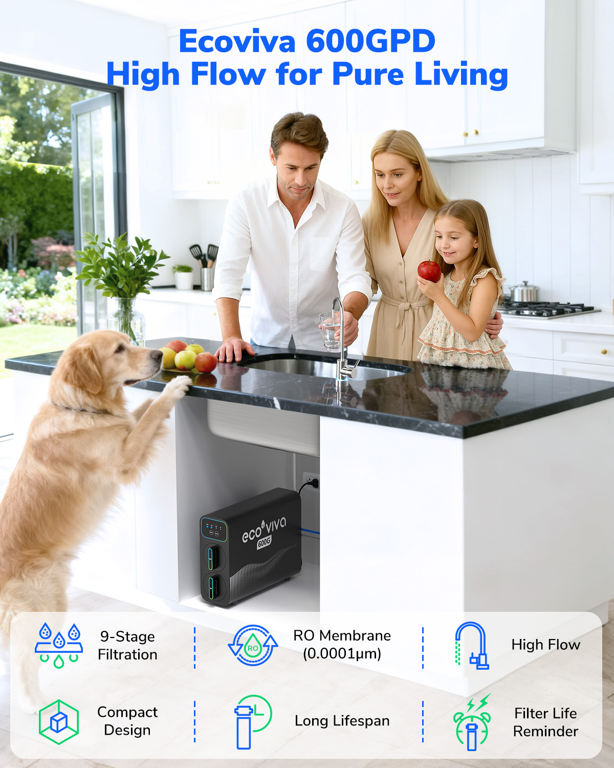 E6 600GPD Tankless Under Sink Reverse Osmosis Water Filter
