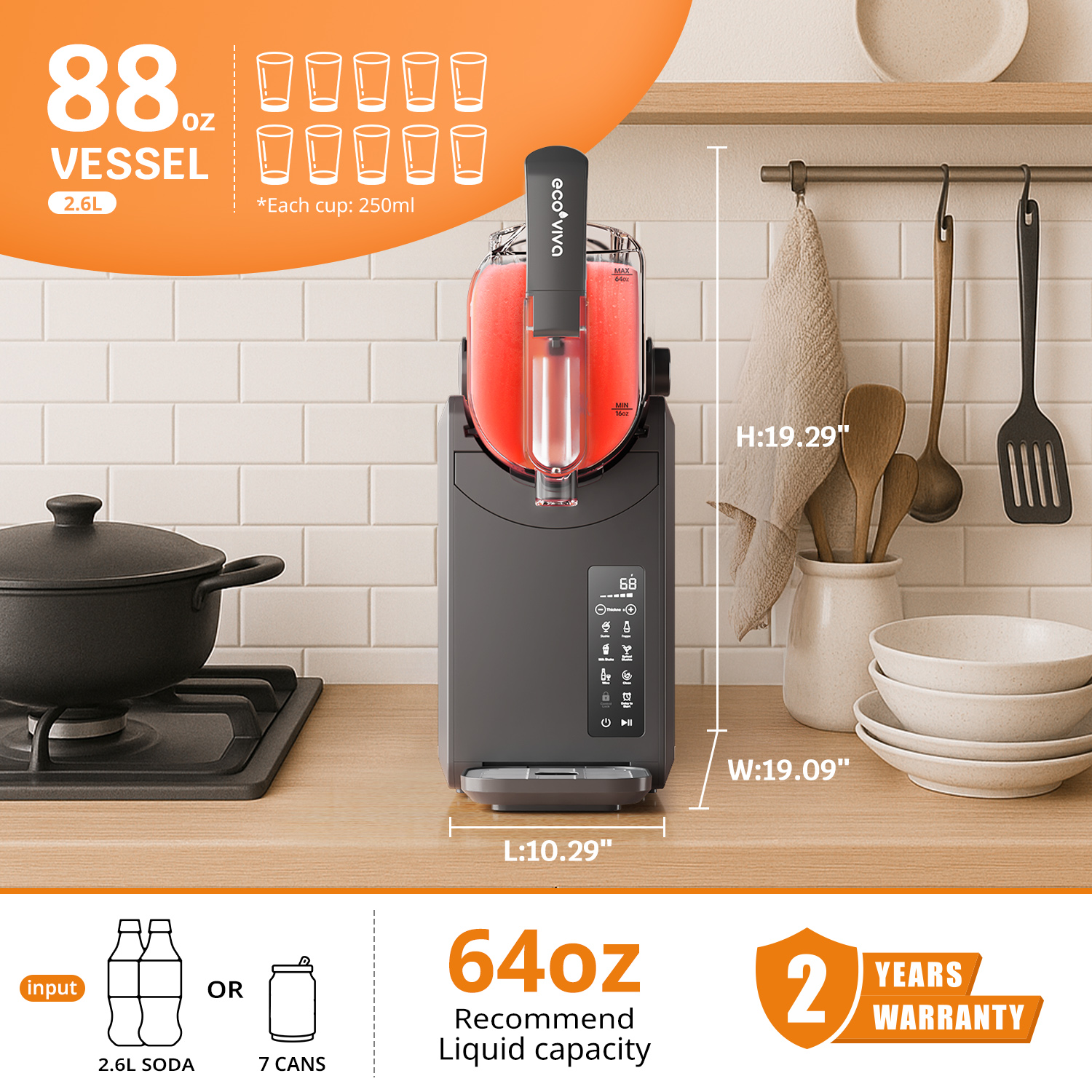 Slushie Machine ECO-401 Professional Frozen Drink Maker With Flash-Freezing Technology