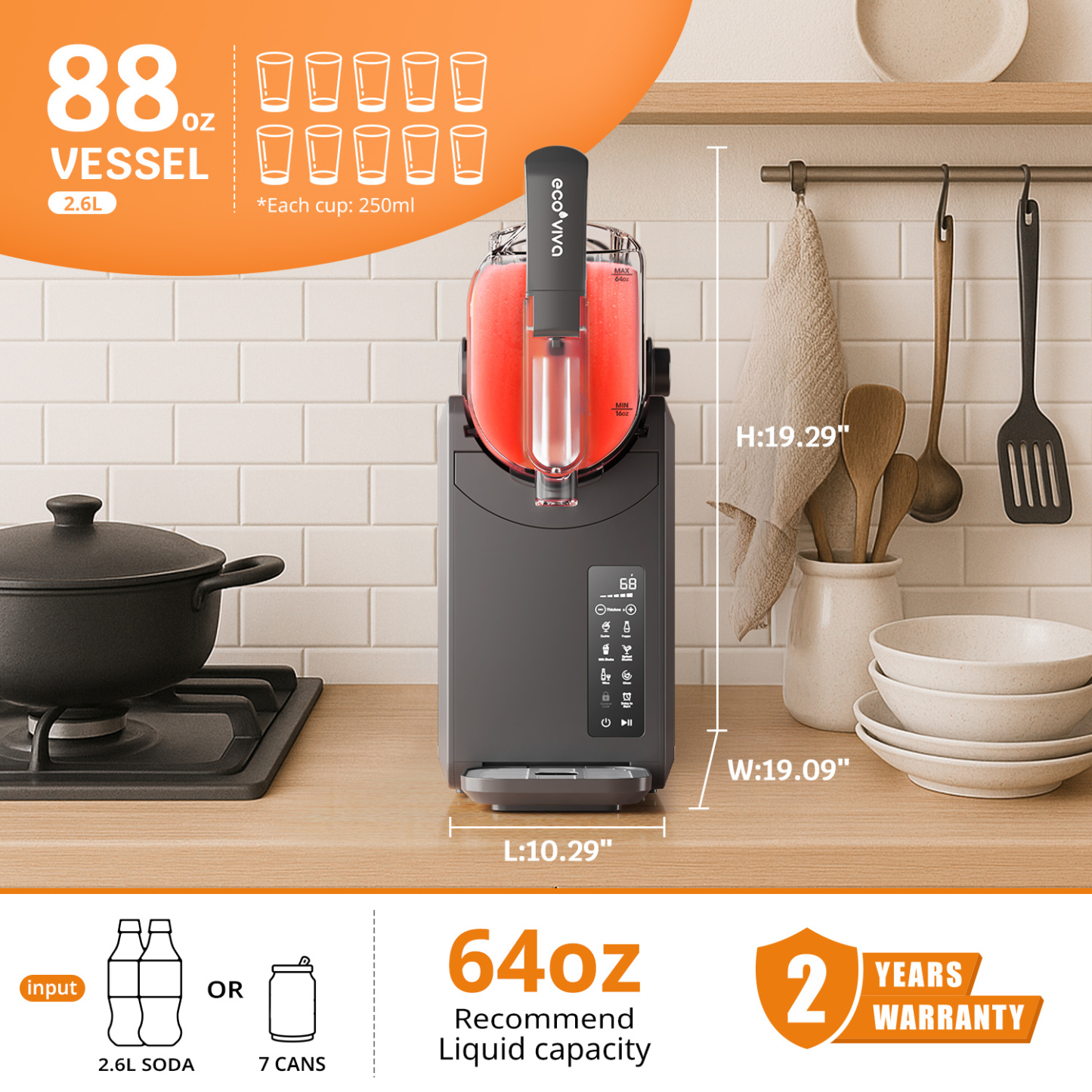 Slushie Machine ECO-401 Professional Frozen Drink Maker With Flash-Freezing Technology