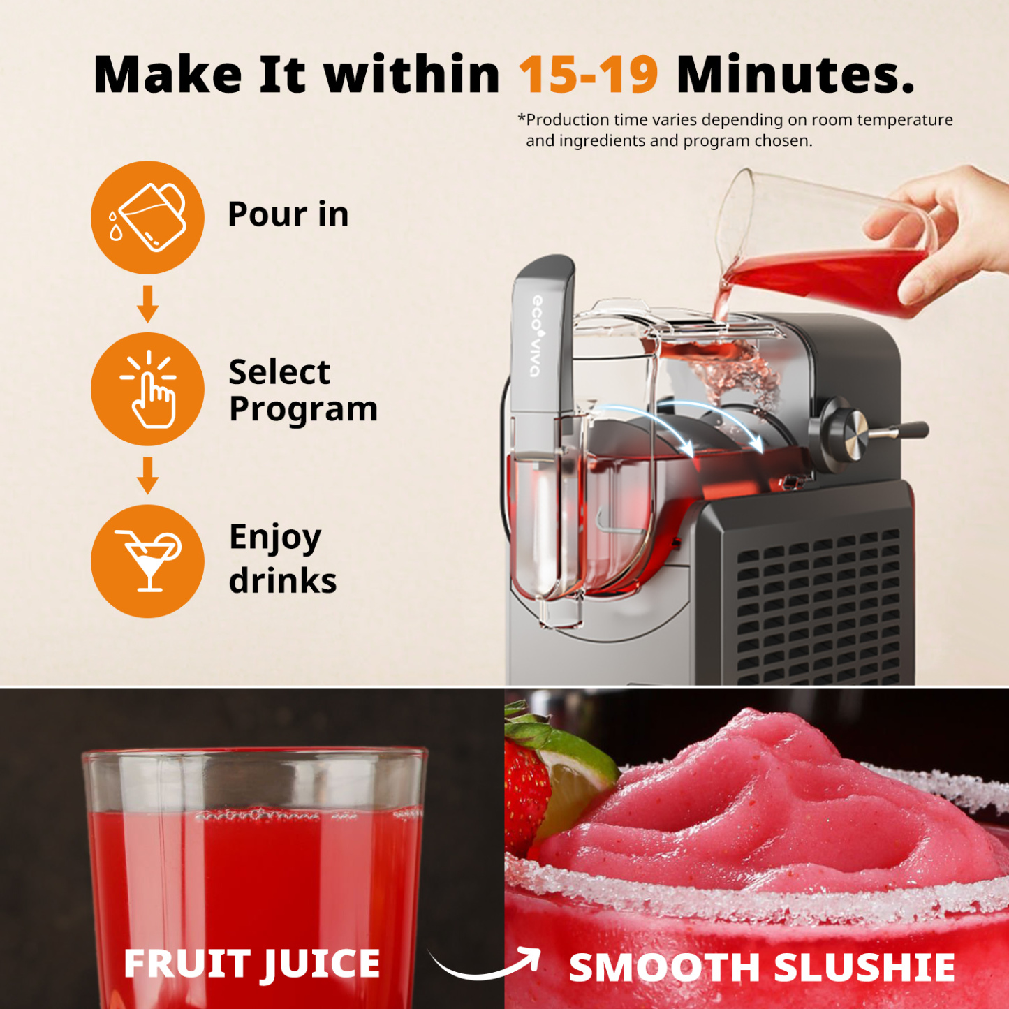 Slushie Machine ECO-401 Professional Frozen Drink Maker With Flash-Freezing Technology
