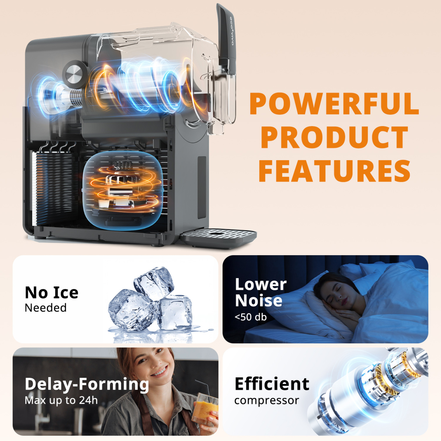 Slushie Machine ECO-401 Professional Frozen Drink Maker With Flash-Freezing Technology
