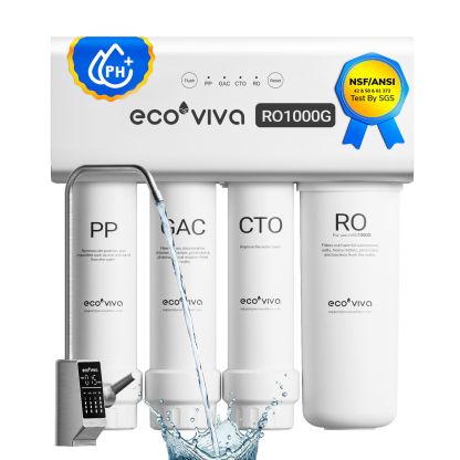 Ecoviva RO1000G Tankless 9-Stage Reverse Osmosis Water Filtration System For Commercial And Big Family