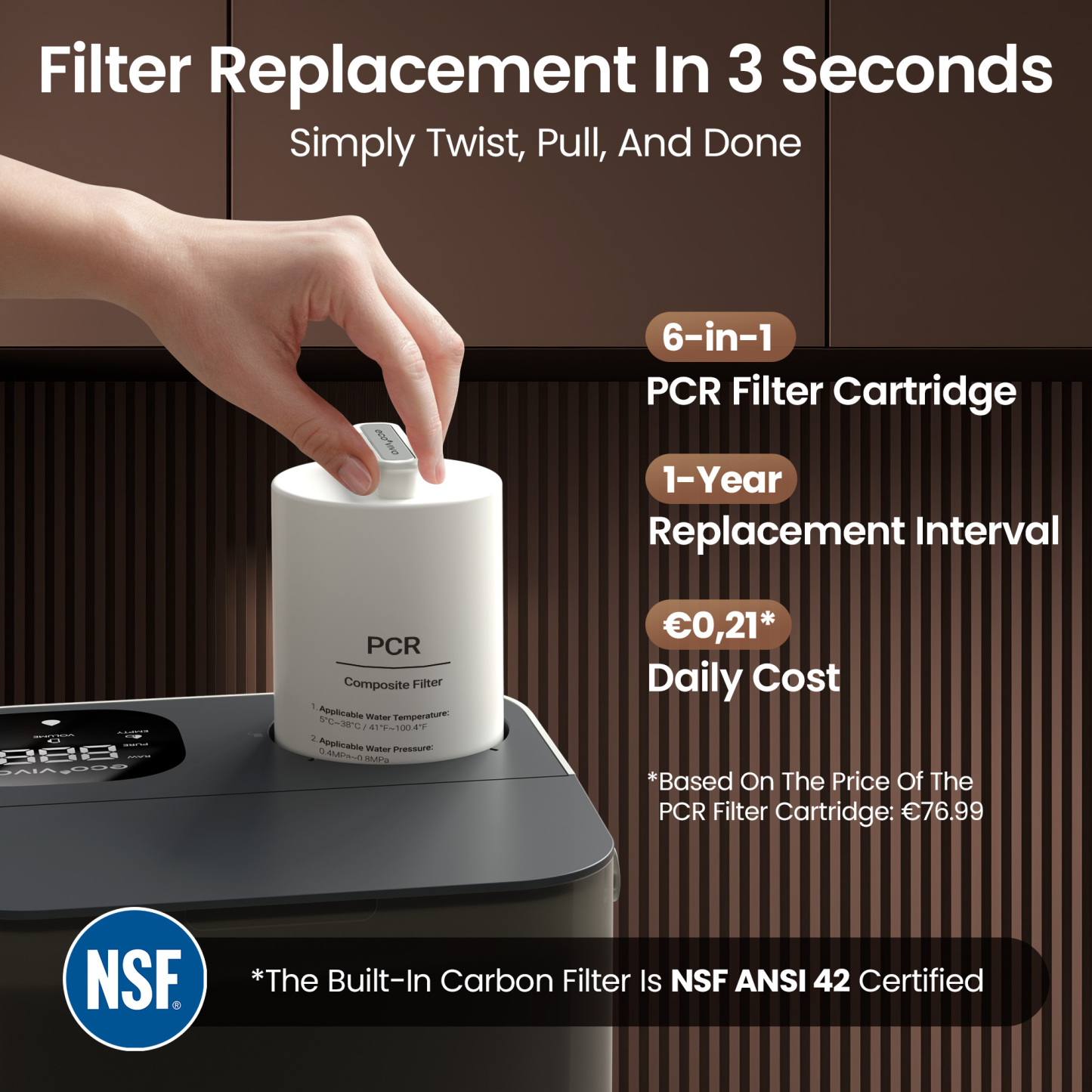 Ecoviva MATE3 Reverse Osmosis Water Filtration System EU