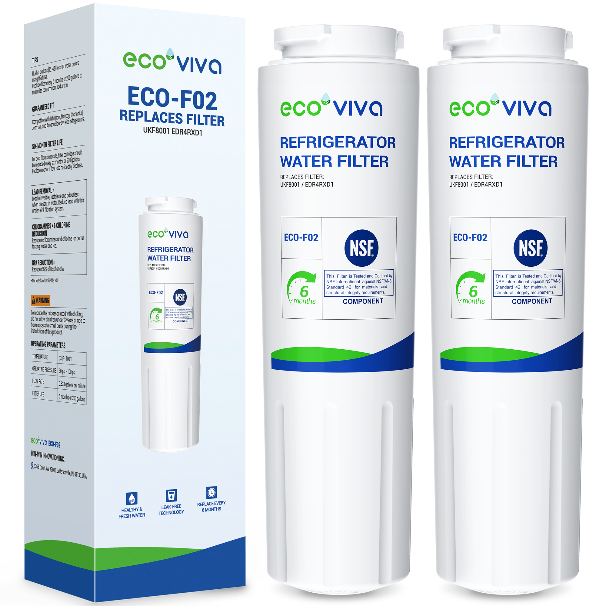 UKF8001 Refrigerator Water Filter Pack of 3