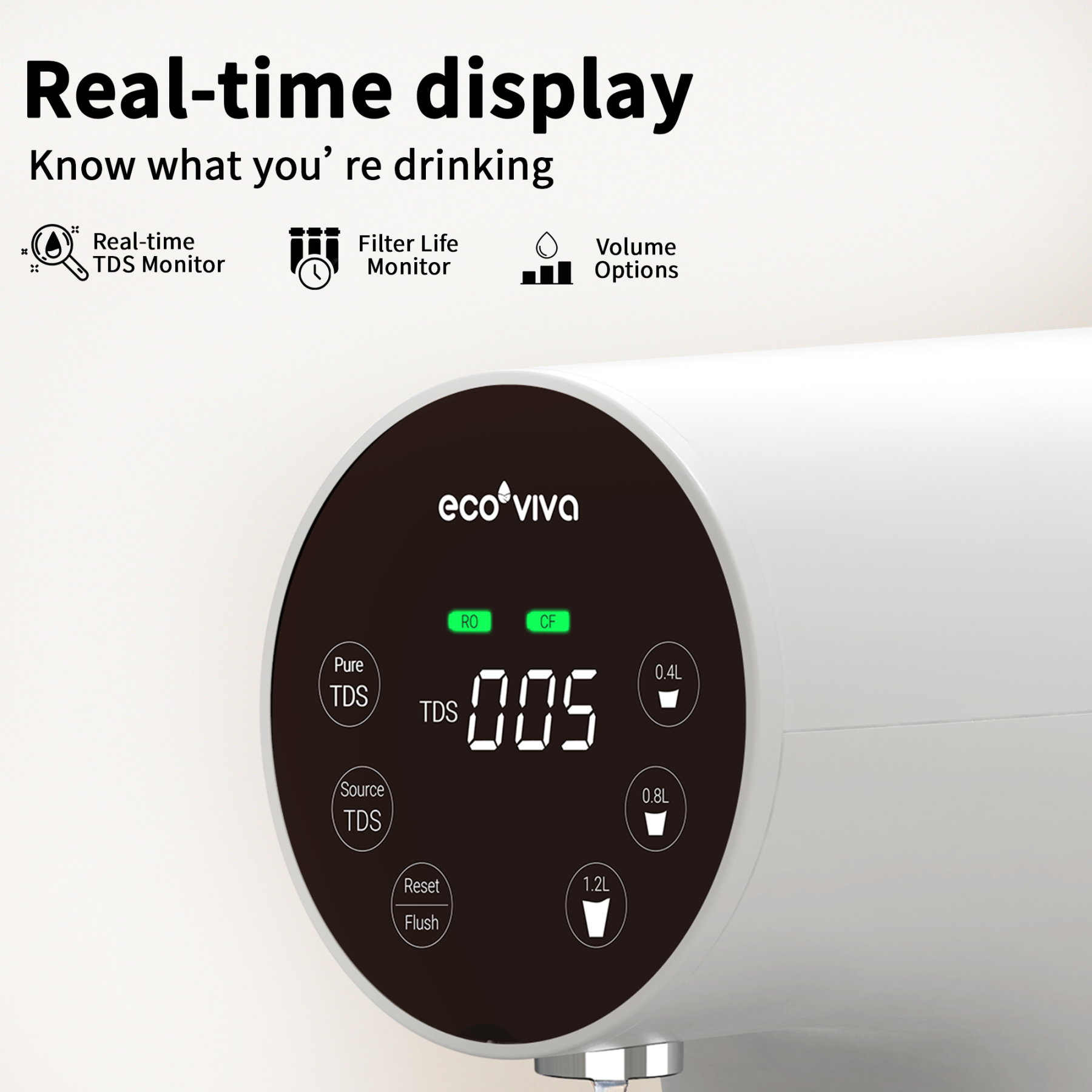 Countertop Reverse Osmosis System 5-Stage No Installation Desktop Portable Water Purifier