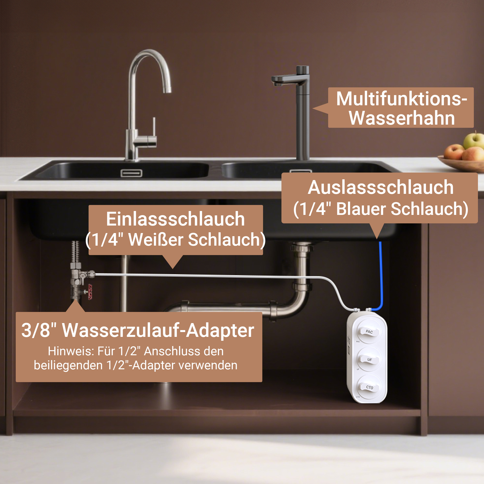 0.01μm Ultra-Filtration Under Sink Tankless Water Filter System