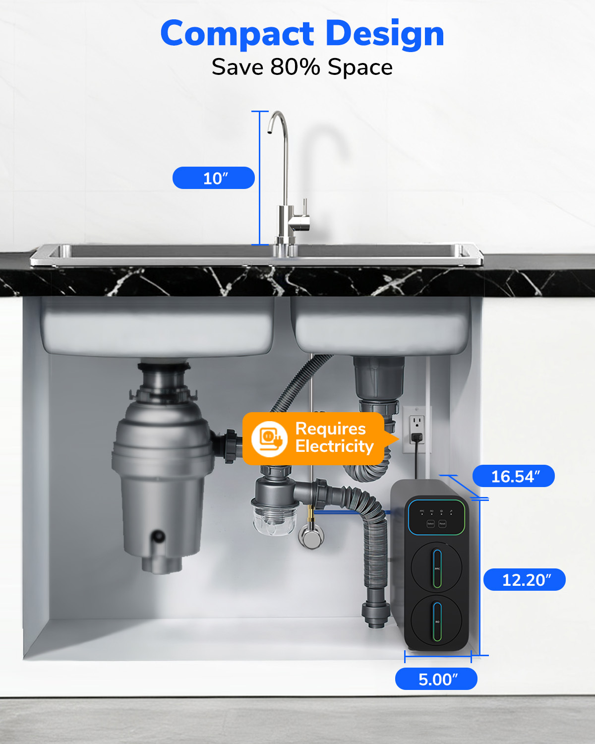 E6 600GPD Tankless Under Sink Reverse Osmosis Water Filter