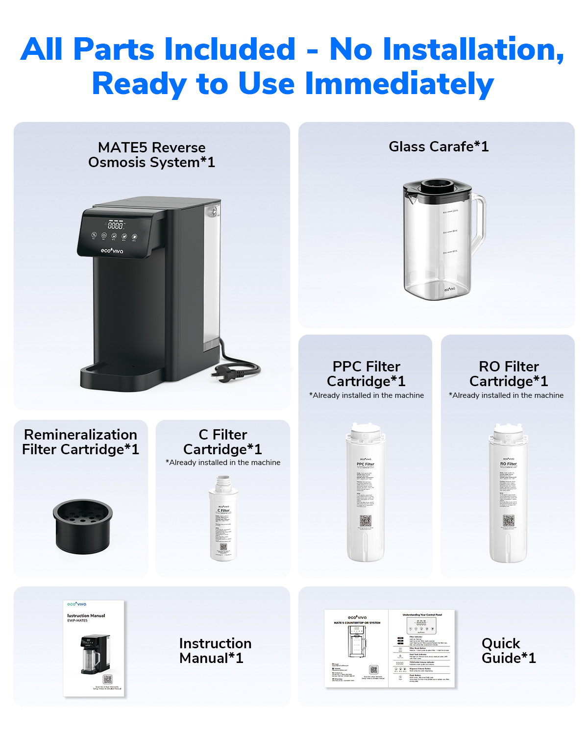 Ecoviva Mate 5 Countertop Reverse Osmosis Water Filter