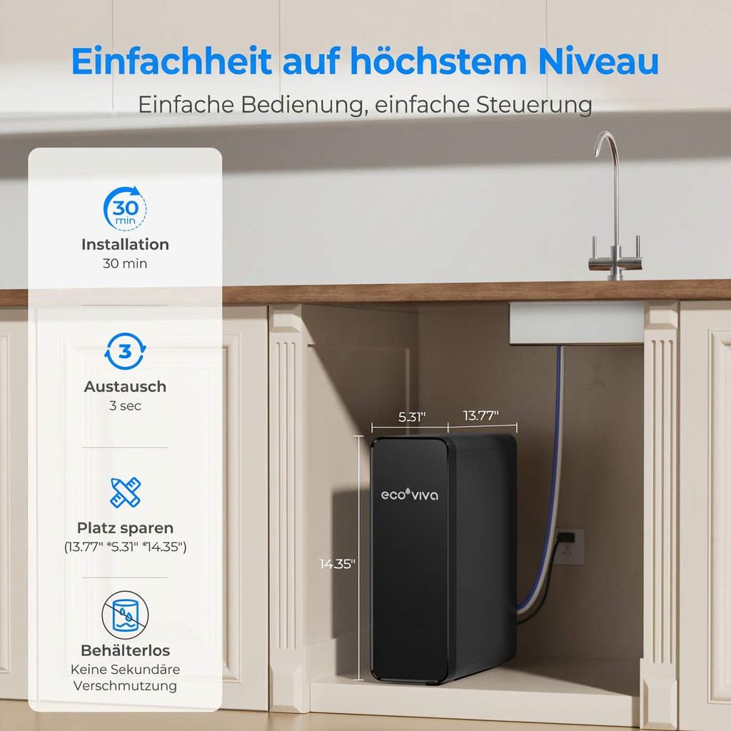 600GPD Tankless Under Sink Reverse Osmosis Water System DE