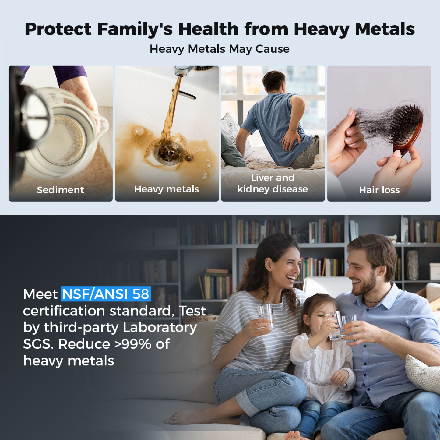 Reverse Osmosis RO Water Filter Filtration Under Sink System 1000G