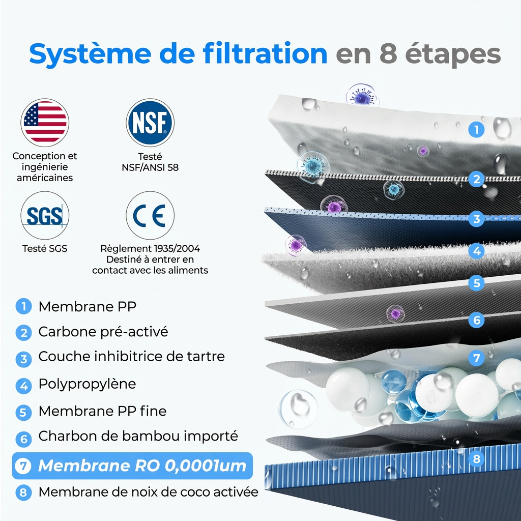 600GPD Tankless Under Sink Reverse Osmosis Water System FR