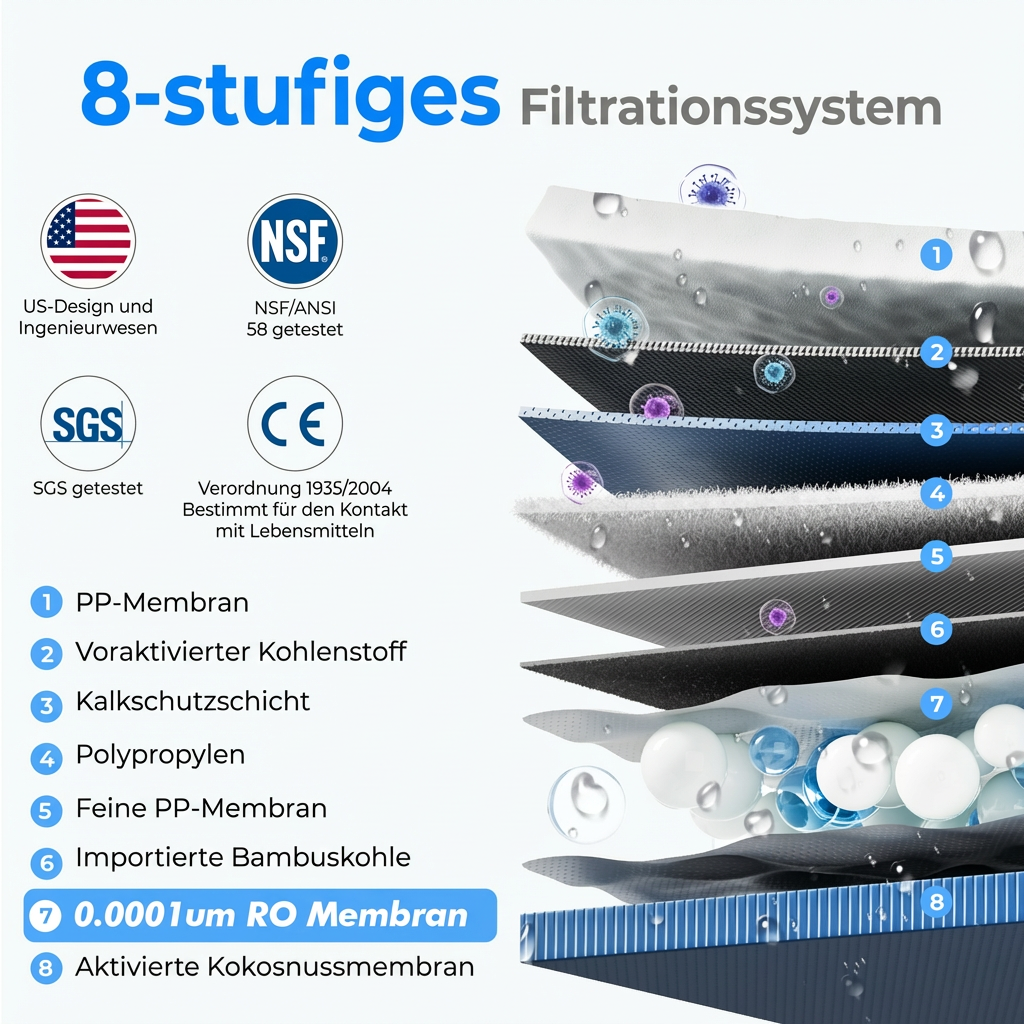 600GPD Tankless Under Sink Reverse Osmosis Water System DE