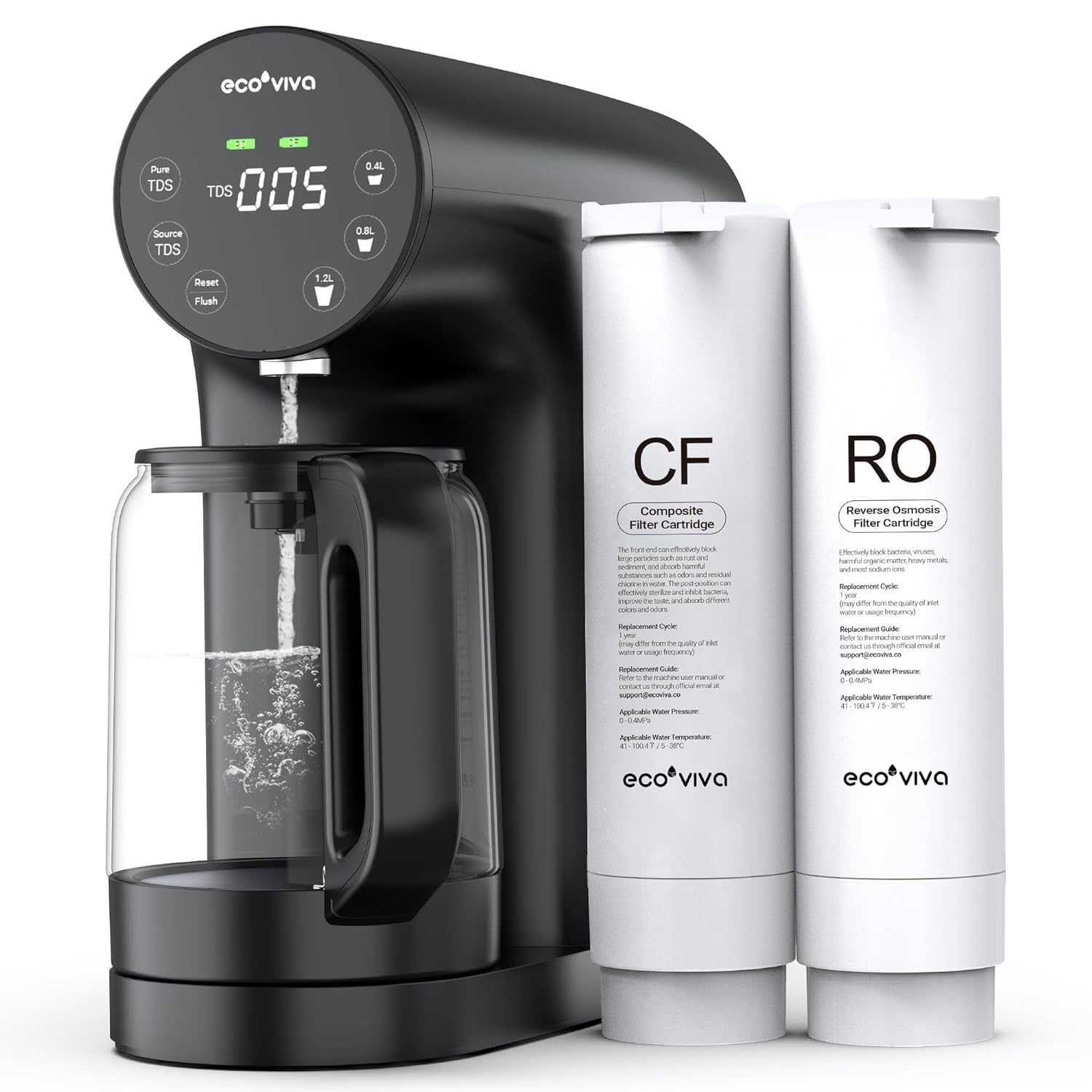 Countertop Reverse Osmosis System 6-Stage No Installation Desktop Portable Water Purifier EU