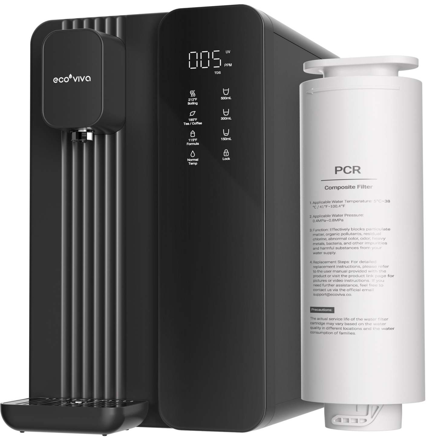 MATE4 UV Countertop Reverse Osmosis Water Filter System DE