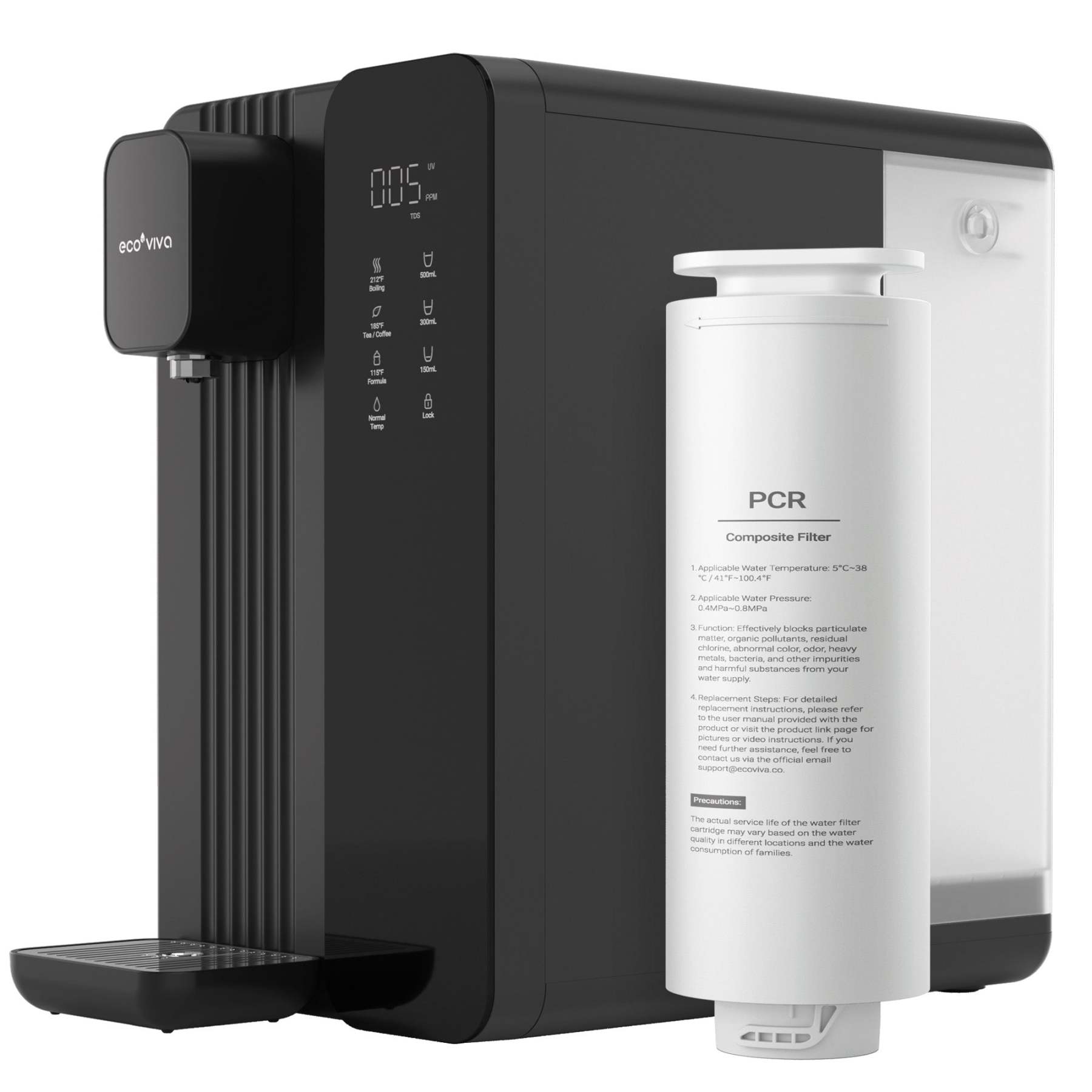 MATE4 UV Countertop Reverse Osmosis Water Filter System DE