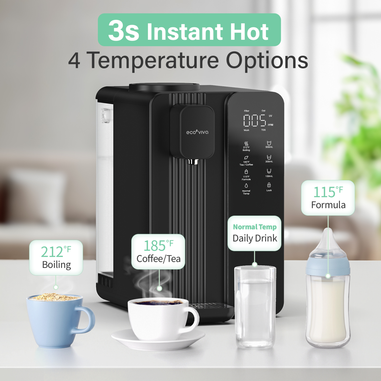 MATE4 UV Countertop Reverse Osmosis Water Filter System