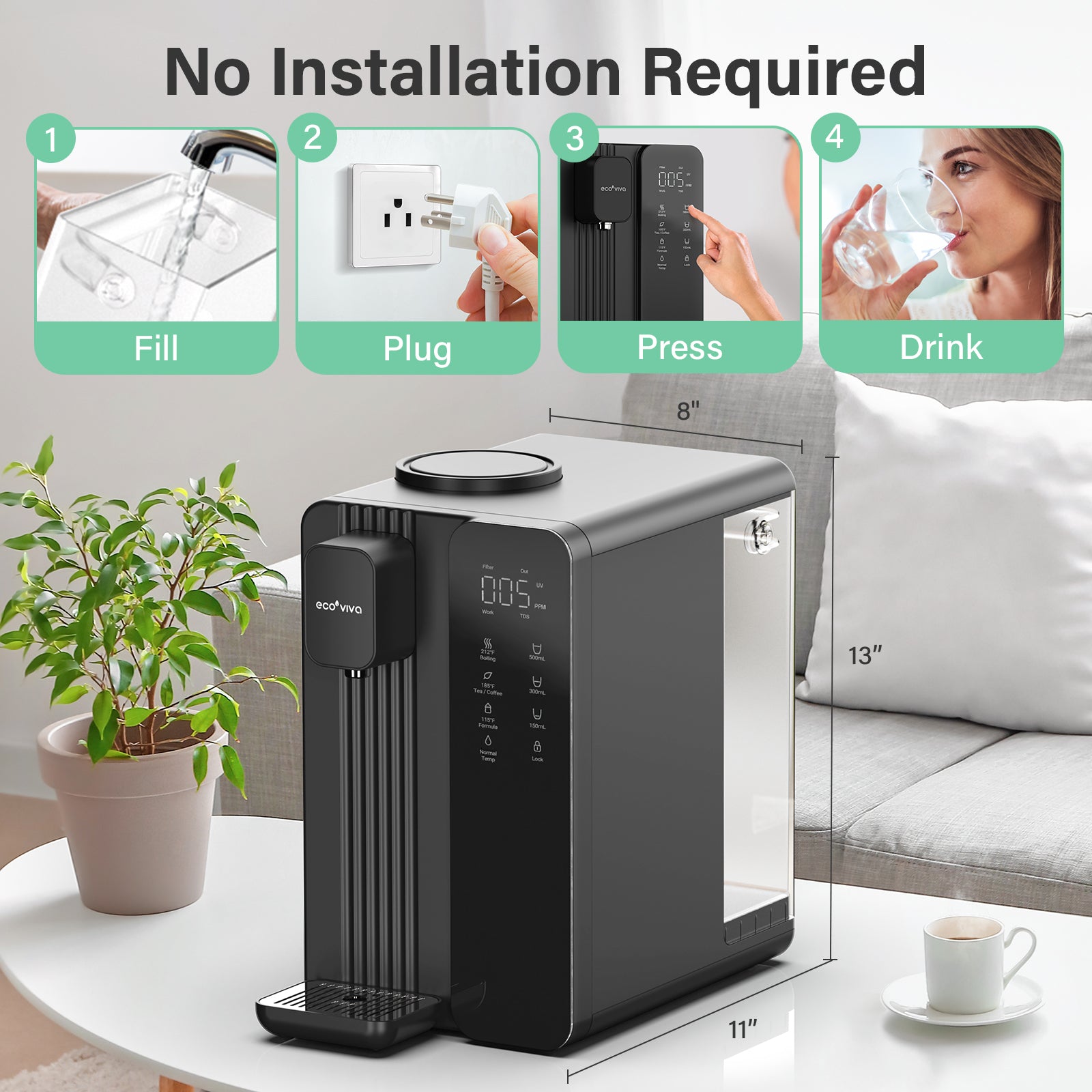 MATE4 UV Countertop Reverse Osmosis Water Filter System – Ecoviva