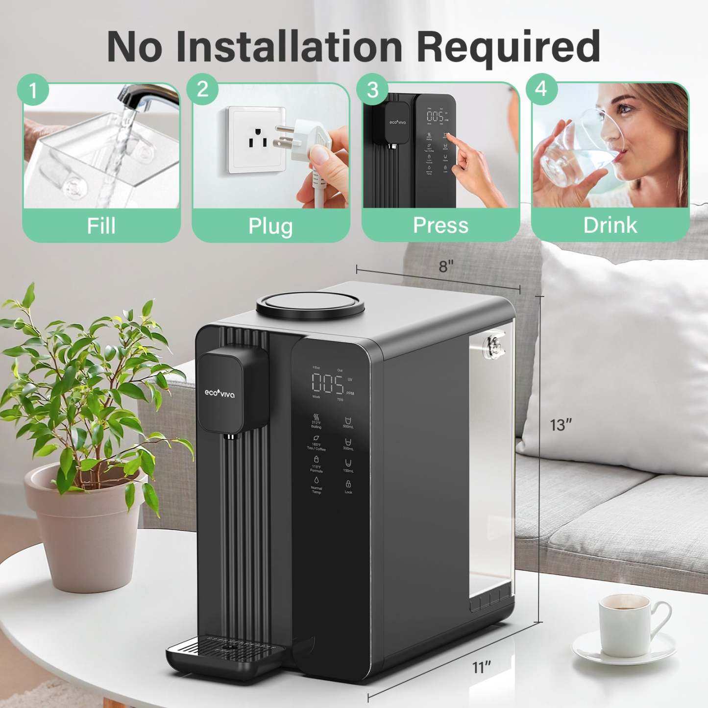 MATE4 UV Countertop Reverse Osmosis Water Filter System