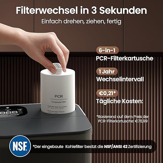 Ecoviva Countertop Reverse Osmosis Water Filter MATE3 Replacement PCR Filter EU