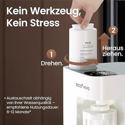 Ecoviva Countertop Reverse Osmosis Water Filter MATE3 Replacement PCR Filter EU