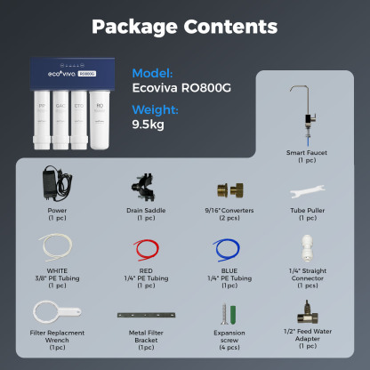 Reverse Osmosis RO Water Filter Filtration Under Sink System 800G EU