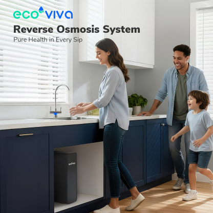 Ecoviva ER600 Tankless Reverse Osmosis System Efficient Water Purification, Water Saving, Easy Maintenance, Balck