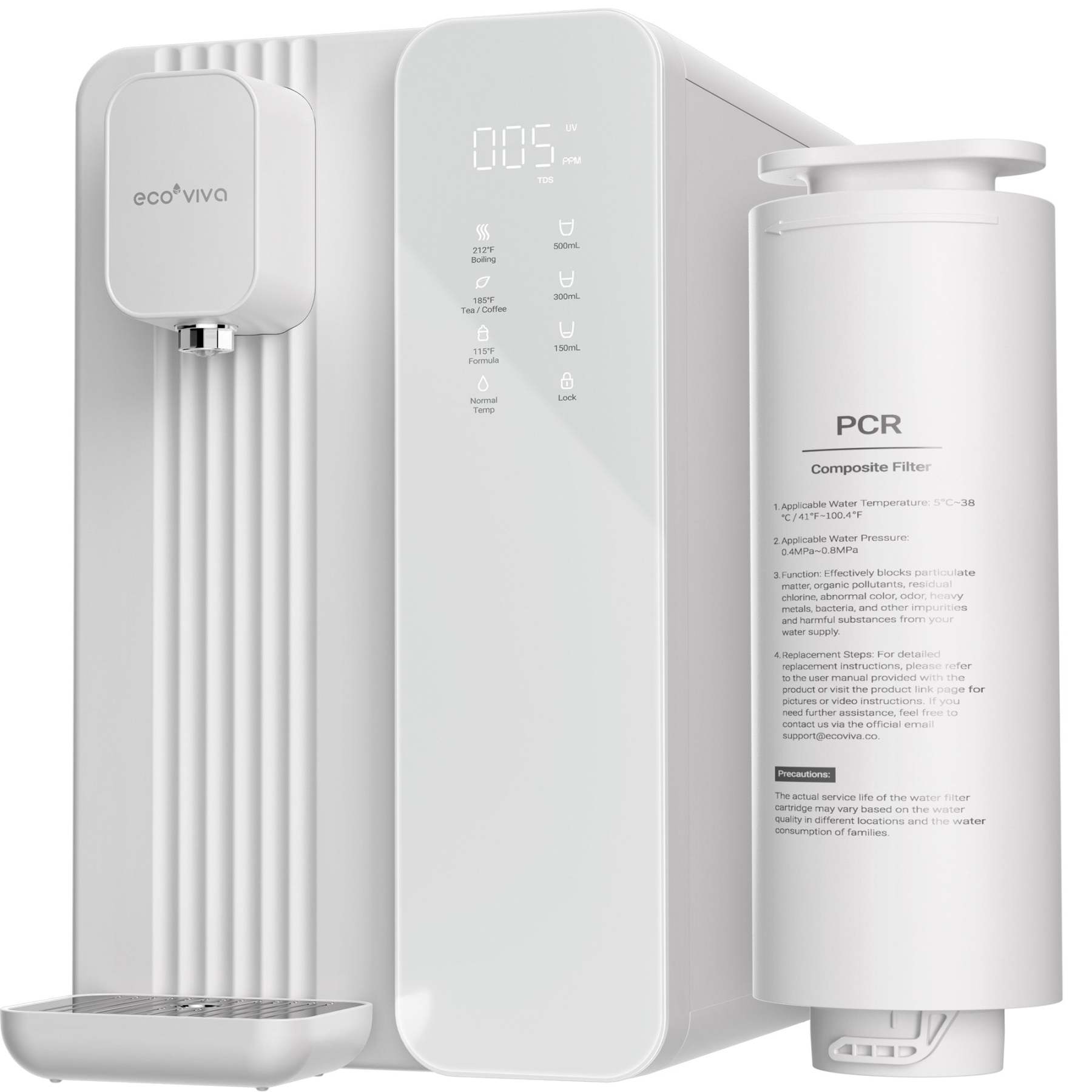 MATE4 UV Countertop Reverse Osmosis Water Filter System DE