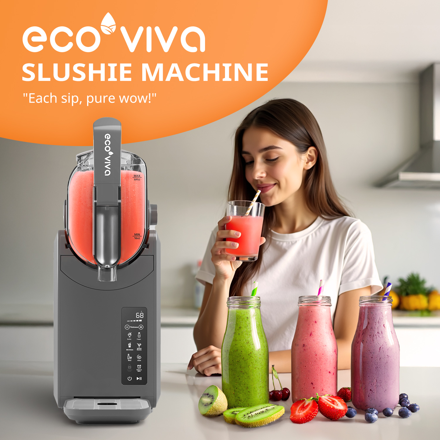 Slushie Machine ECO-401 Professional Frozen Drink Maker With Flash-Freezing Technology