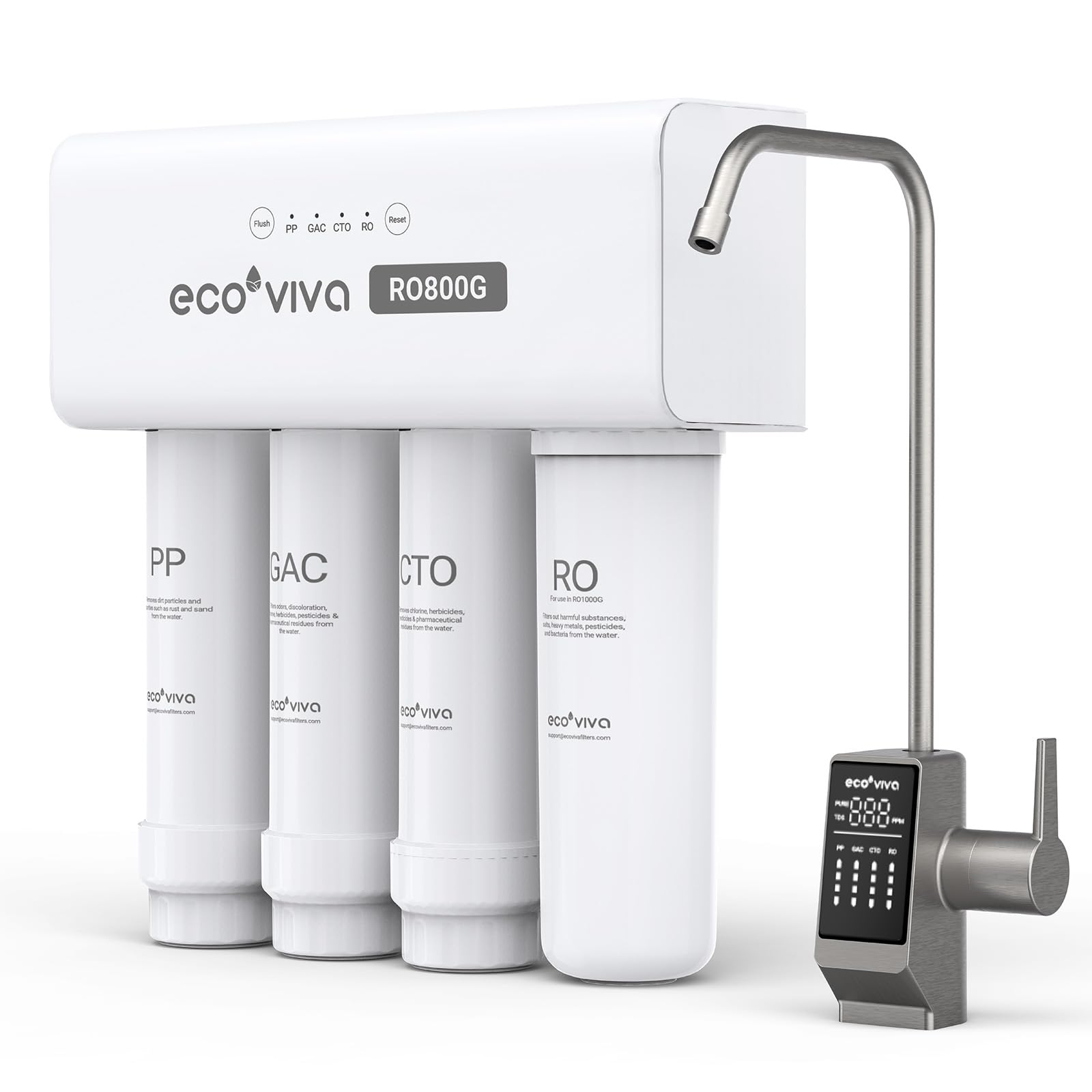Reverse Osmosis RO Water Filter Filtration Under Sink System 800G