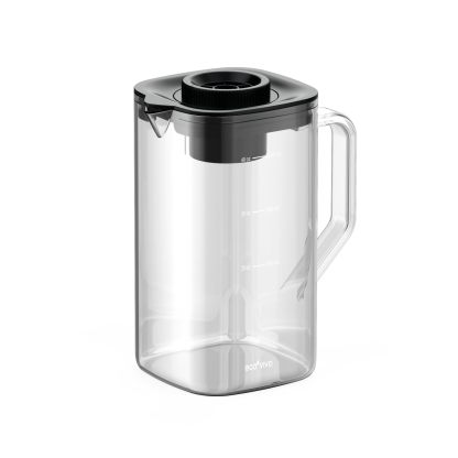 Ecoviva Mate 5 Glass Water Filter Pitcher, 40 oz Glass Carafe Replacement