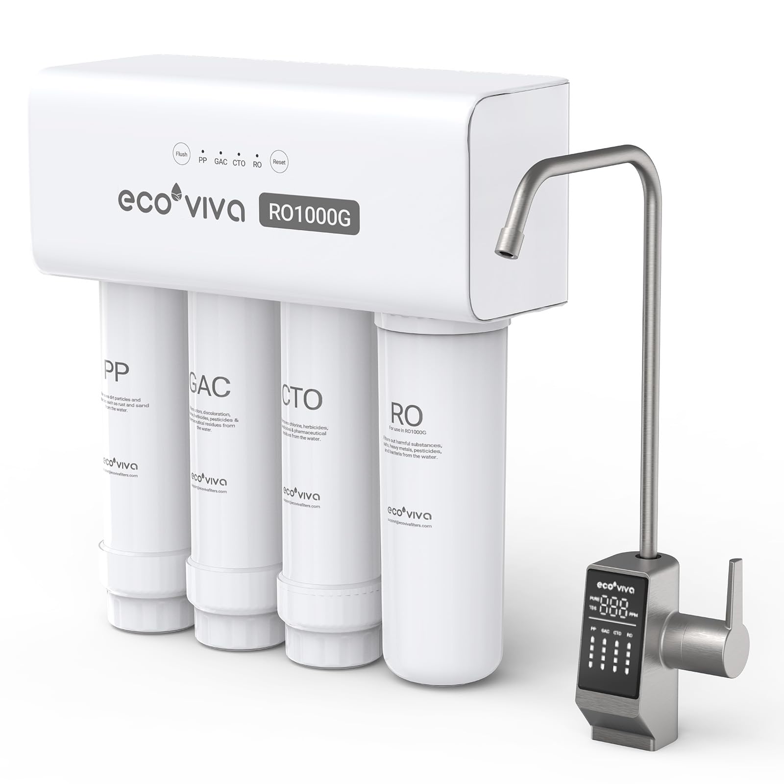 Reverse Osmosis RO Water Filter Filtration Under Sink System 1000G