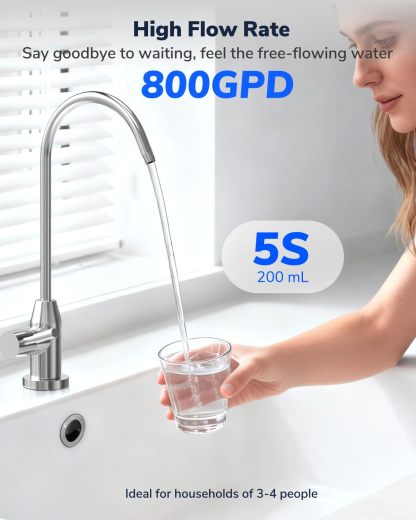0.01μm Ultra-Filtration Under Sink Tankless Water Filter System 800G