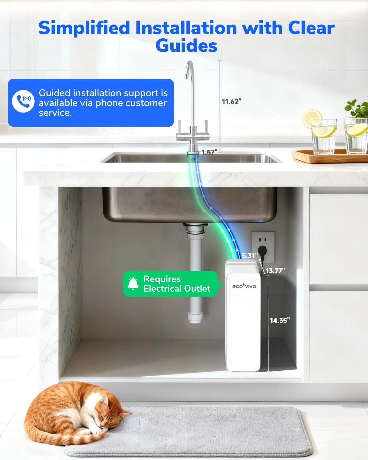 Ecoviva 600 GPD Under-Sink 8 Stage Osmosis System