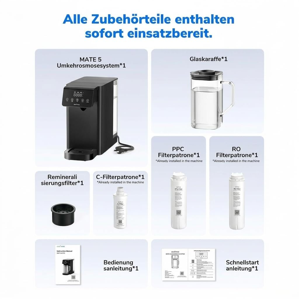 Ecoviva Mate 5 Countertop Reverse Osmosis Water Filter EU