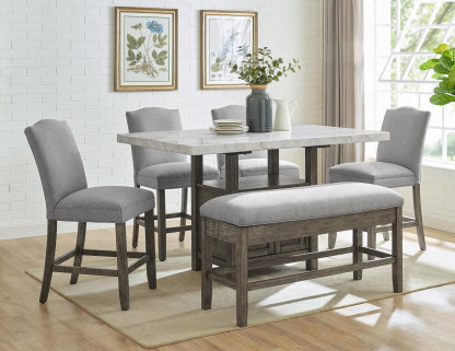 Farmhouse Reimagined 652-DR-O6TRS Opt 6 Piece Trestle Table Set
