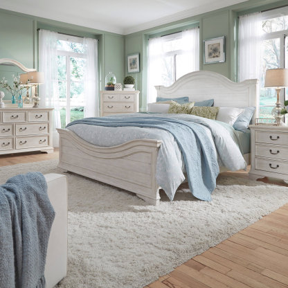 Bayside 249-BR-QPBDMCN Queen Panel Bed, Dresser & Mirror, Chest, Night Stand