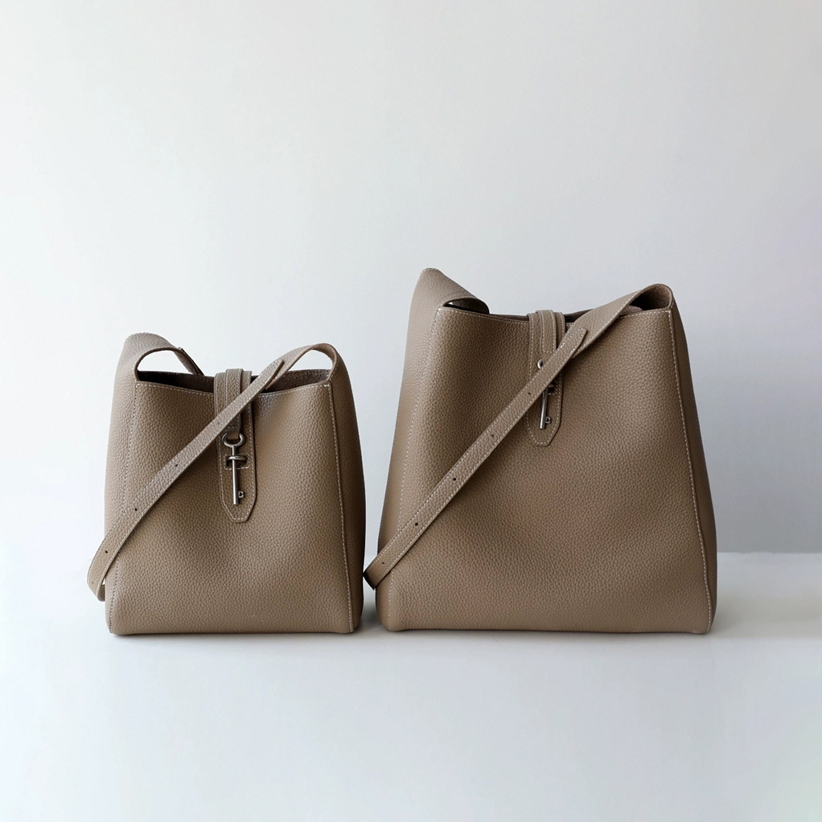 Genuine Leather Shoulder Bags, Casual Style Leather Tote Bag, Minimal Design Handbag